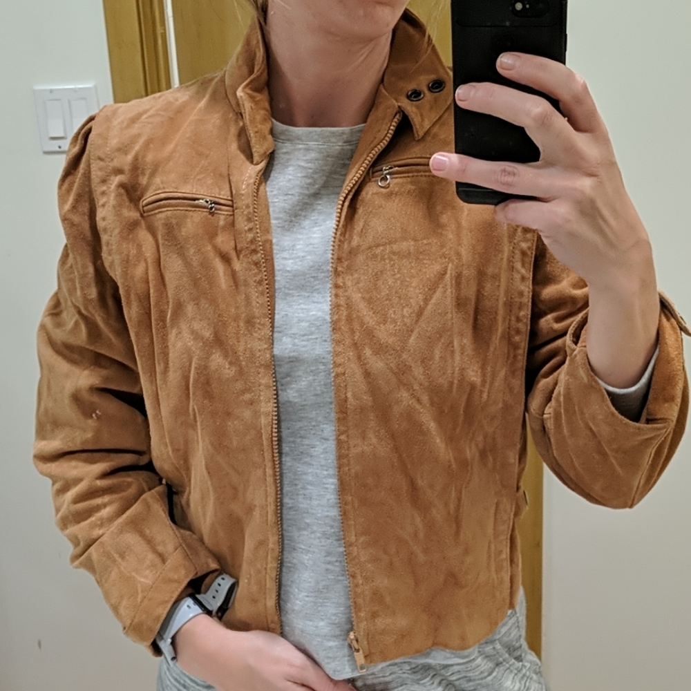 Vintage suede 80s leather jacket ❤️